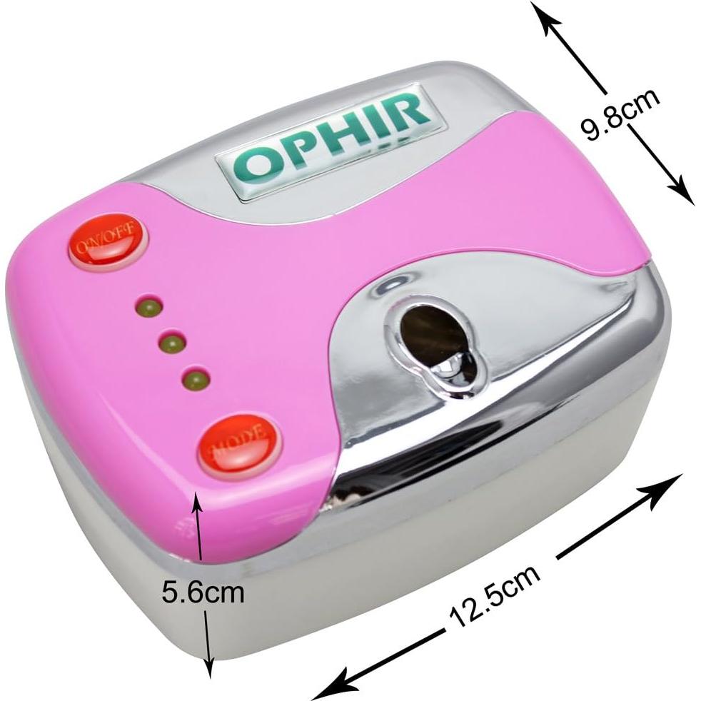 Kit Aerógrafo para Uñas OPHIR Rosa con 12 Tintas y Compresor