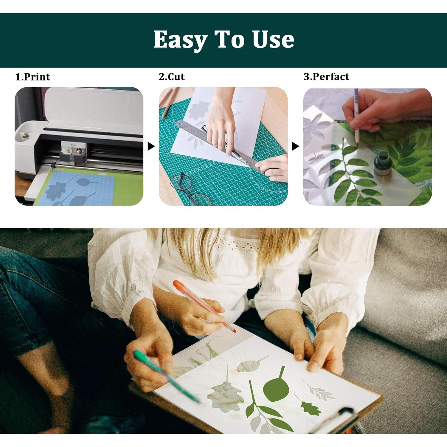 Hojas de Plantilla Mylar 10 Piezas 12x12cm ilauke 7.5mil