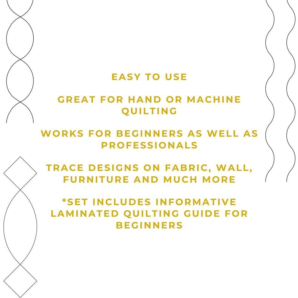 Plantillas de acolchado 3 piezas Marcas Variadas - Sashing, Borde Ondulado, Cable