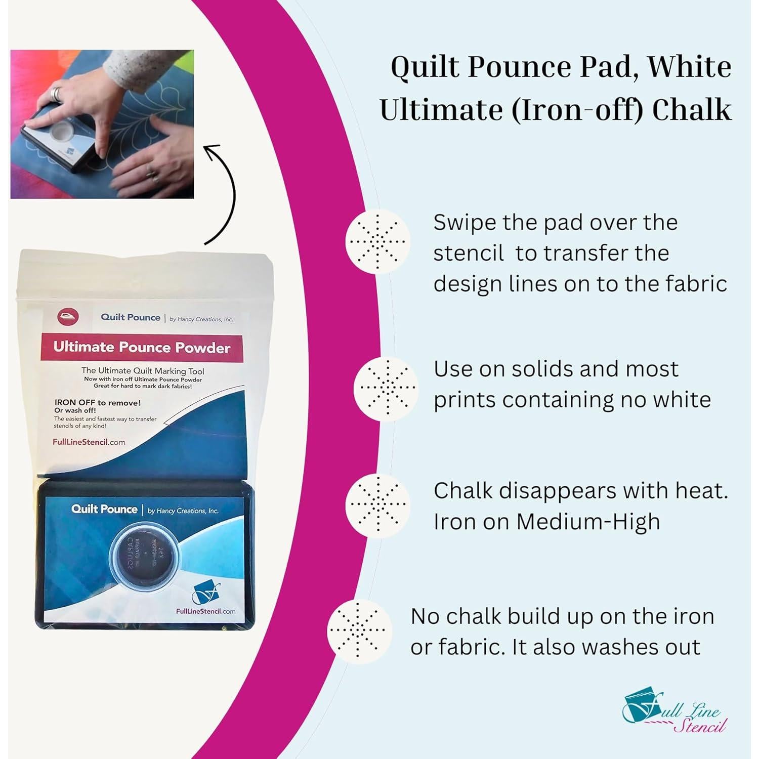 Almohadilla de Pounce Hancy Creations 10.2x7.6cm con Tiza