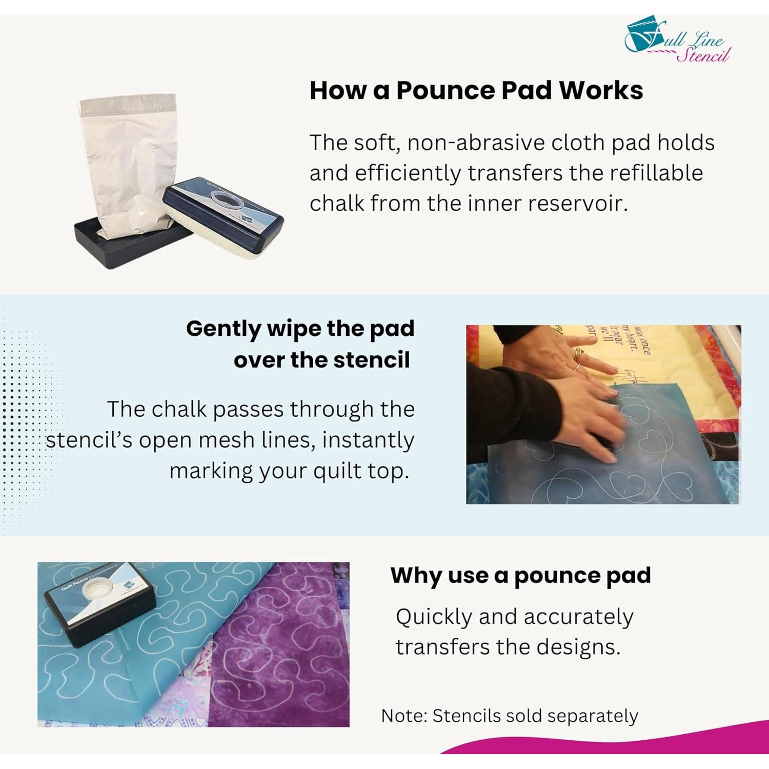 Almohadilla de Pounce Hancy Creations 10.2x7.6cm con Tiza