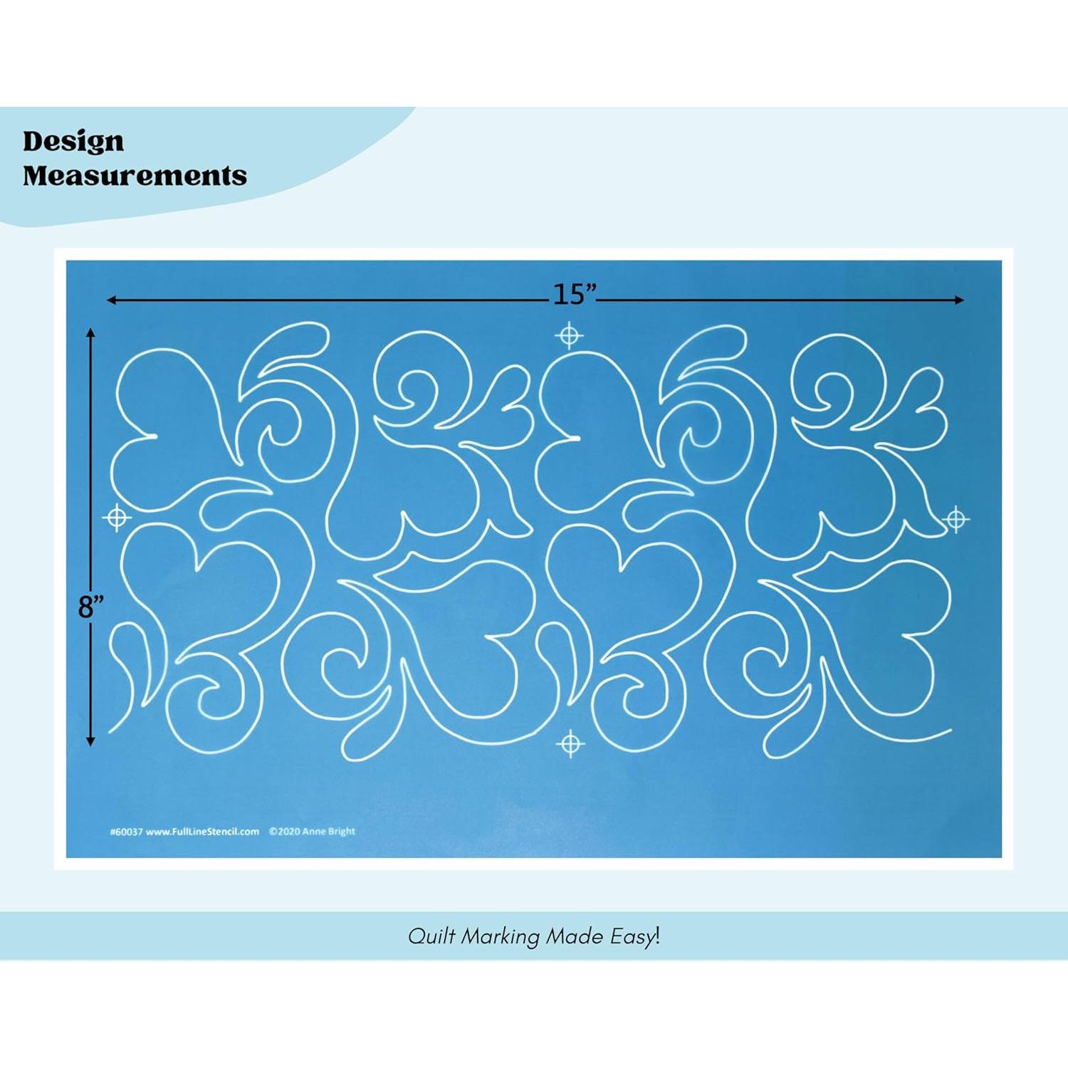 Plantilla de Acolchado Hancy Creations Splash of Love 43x28cm