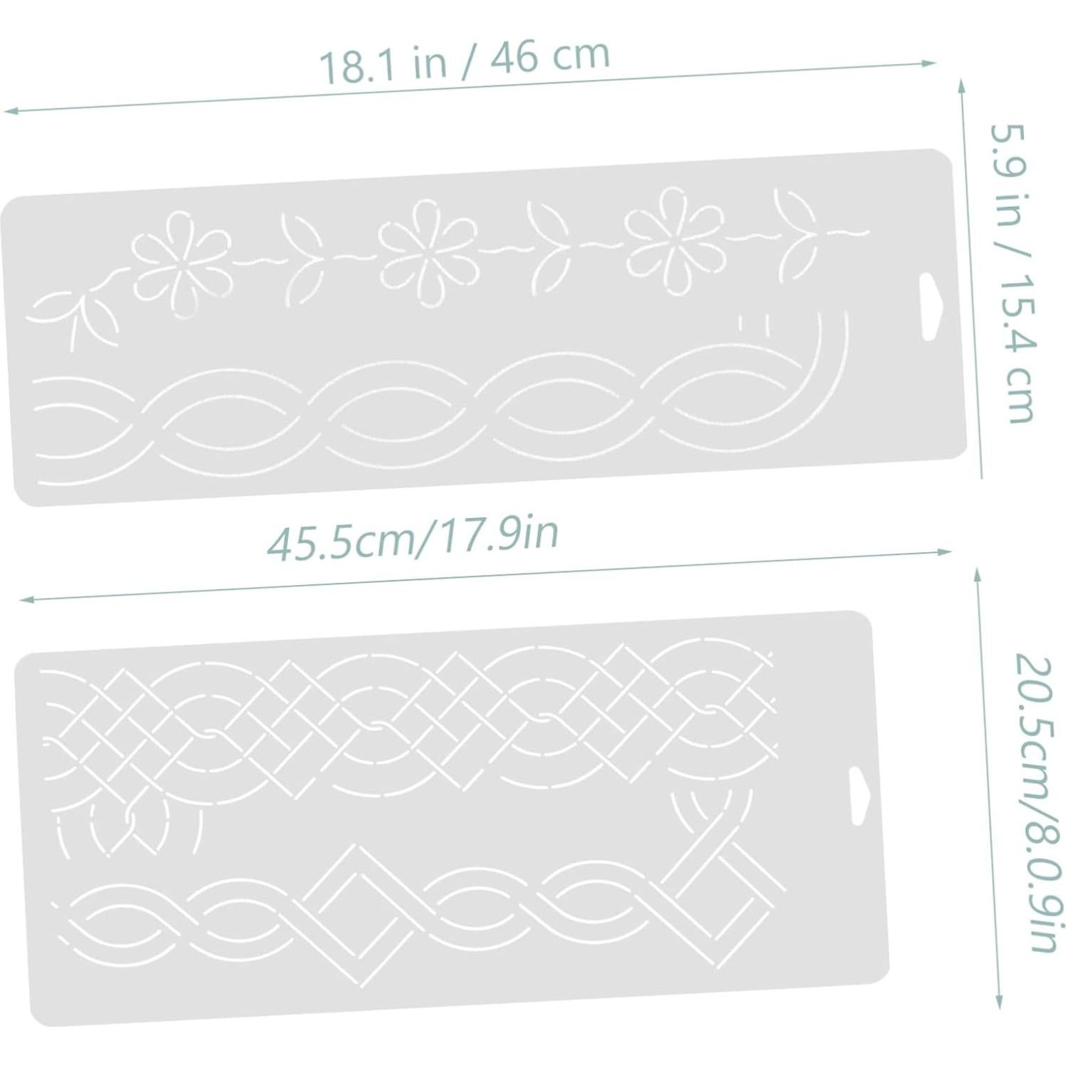 Plantilla de Colcha Ciieeo 2 Piezas Plástico 46x15cm y 45x20cm