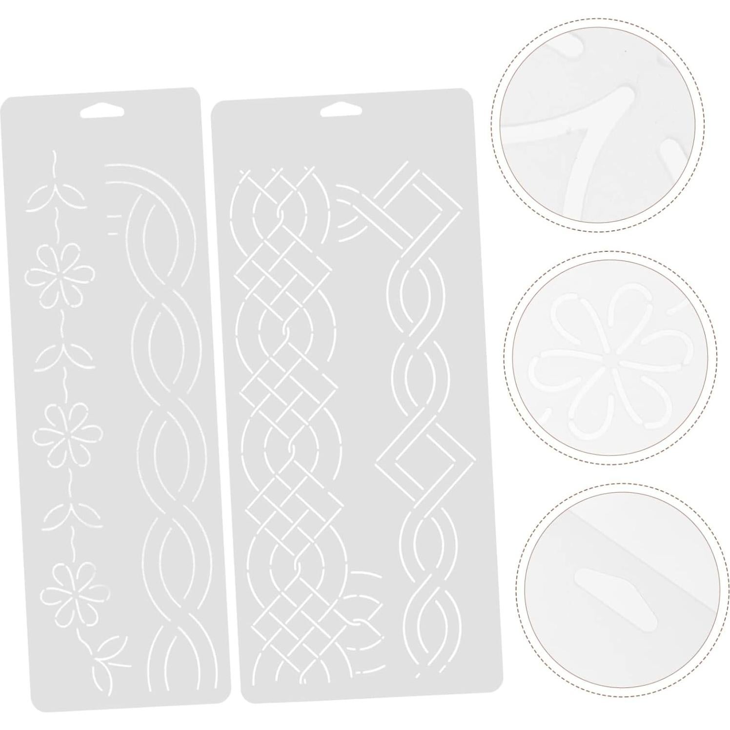 Plantilla de Colcha Ciieeo 2 Piezas Plástico 46x15cm y 45x20cm