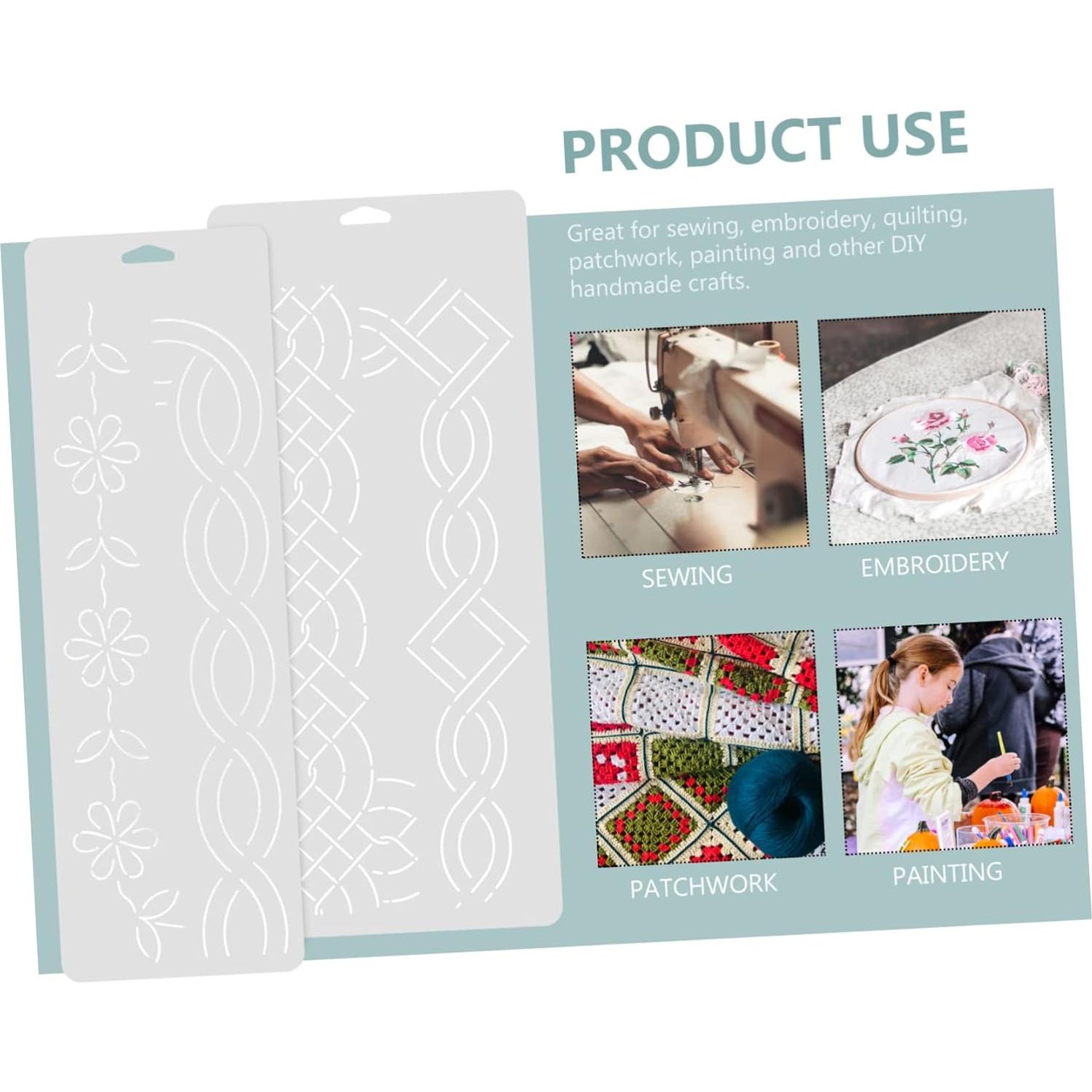 Plantilla de Colcha Ciieeo 2 Piezas Plástico 46x15cm y 45x20cm