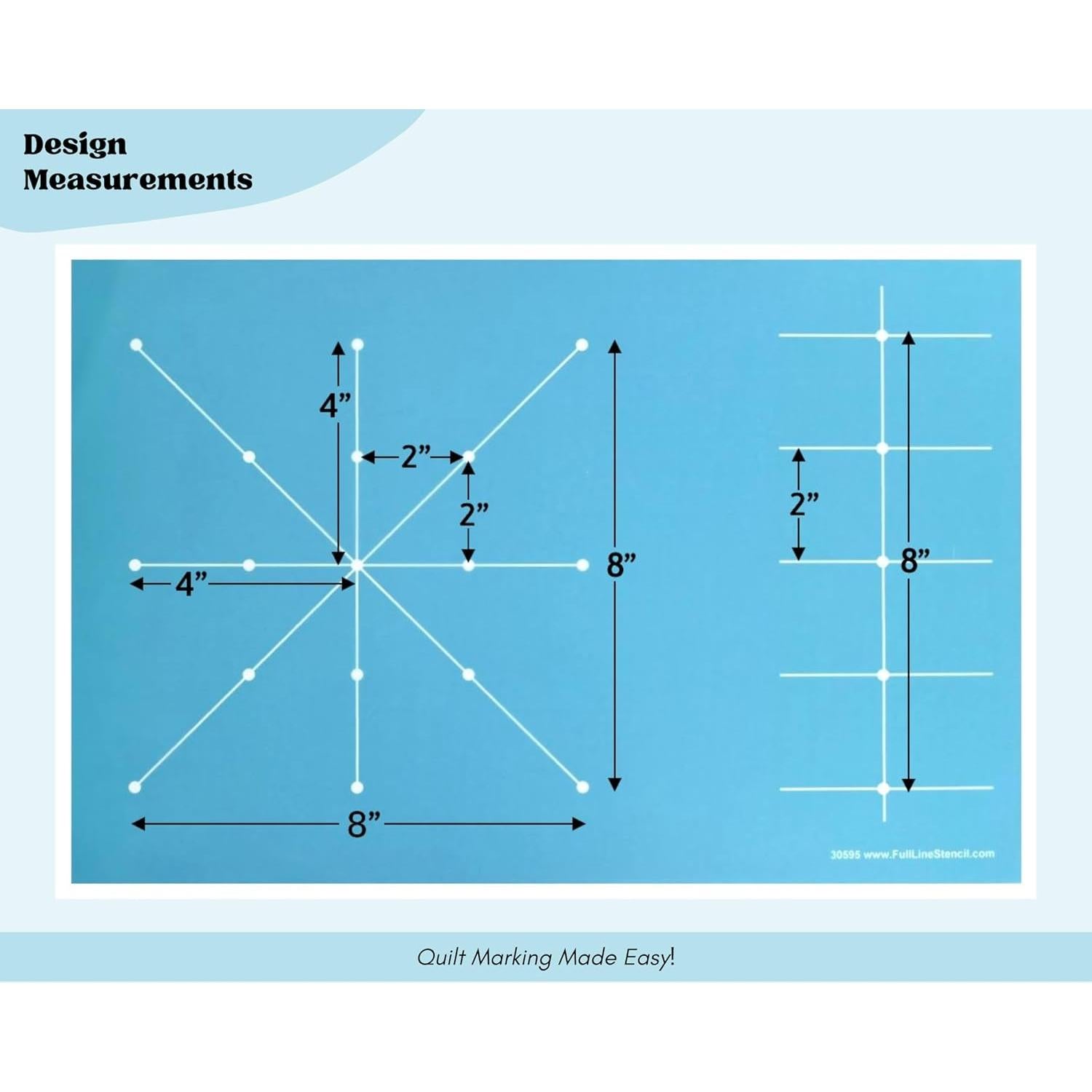 Full Line Stencil -Machine Quilting Guide- Template for Blocks and Borders for Free Motion Quilting, Domestic Machine Quilting, Hand Quilting, Long-Arm Quilting (30595)