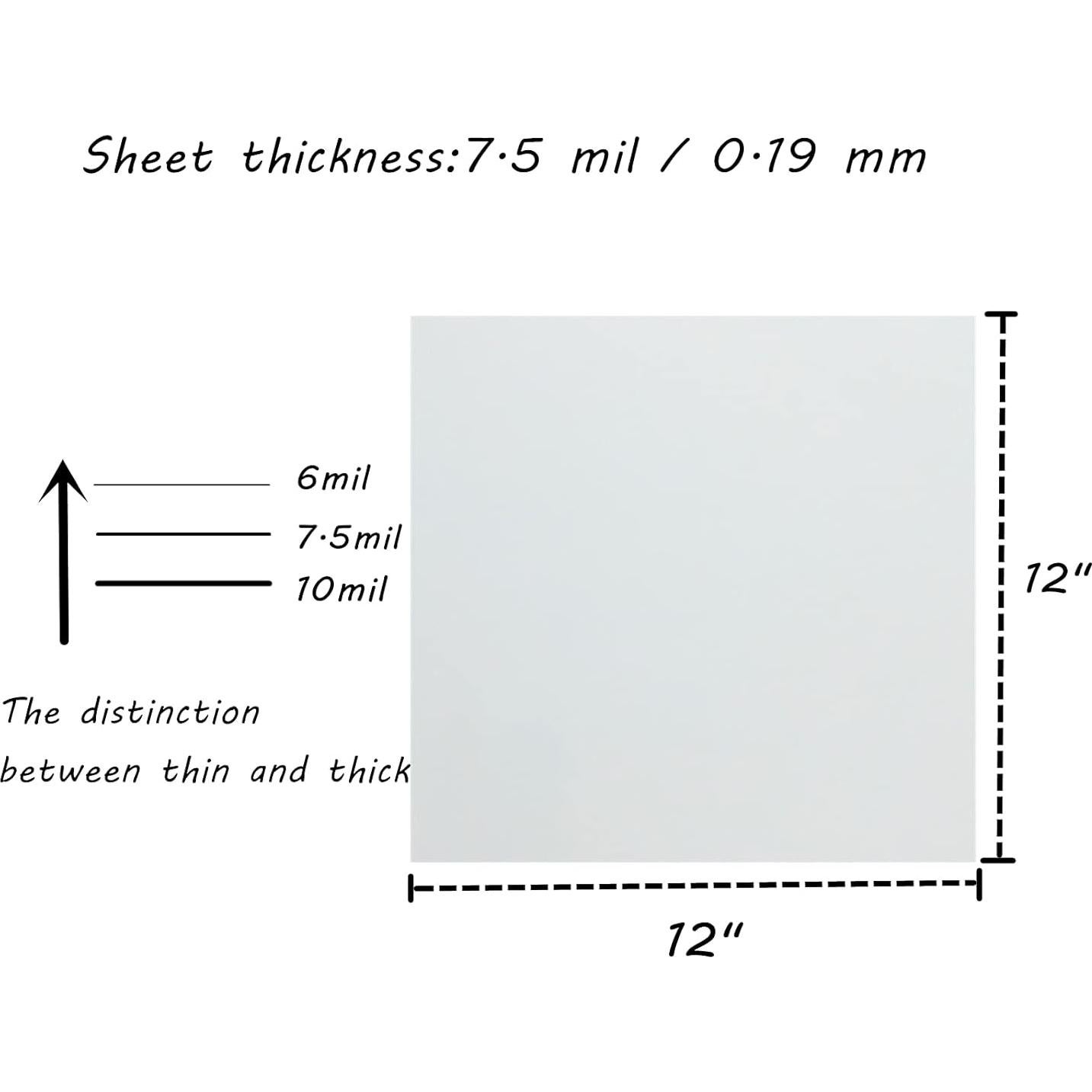 Hoja de Mylar 12x12" BANLTRE 7.5 mil PET Translúcido