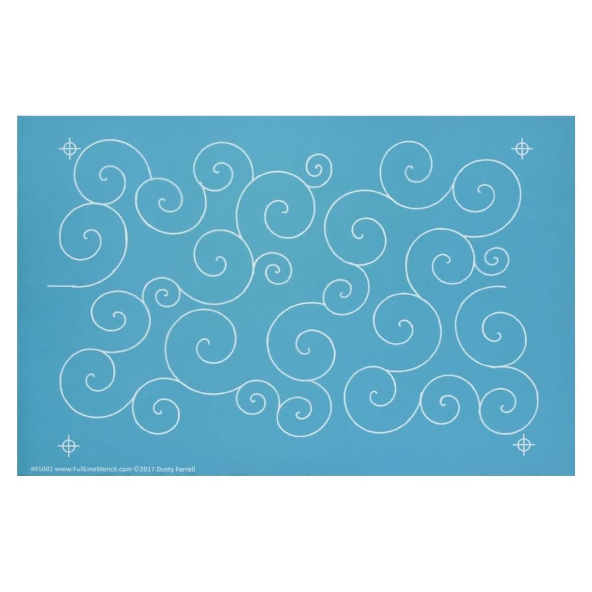 Plantilla de Acolchado Remolinos y Bucles Hancy 43x28cm
