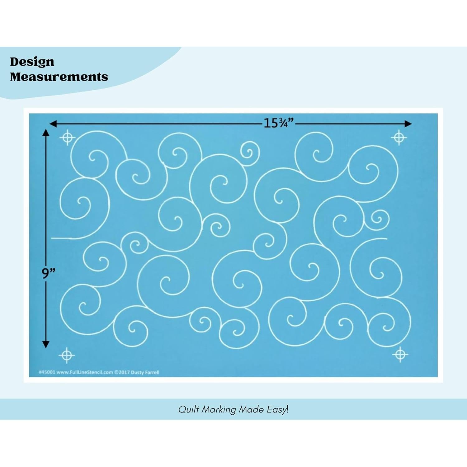 Plantilla de Acolchado Remolinos y Bucles Hancy 43x28cm