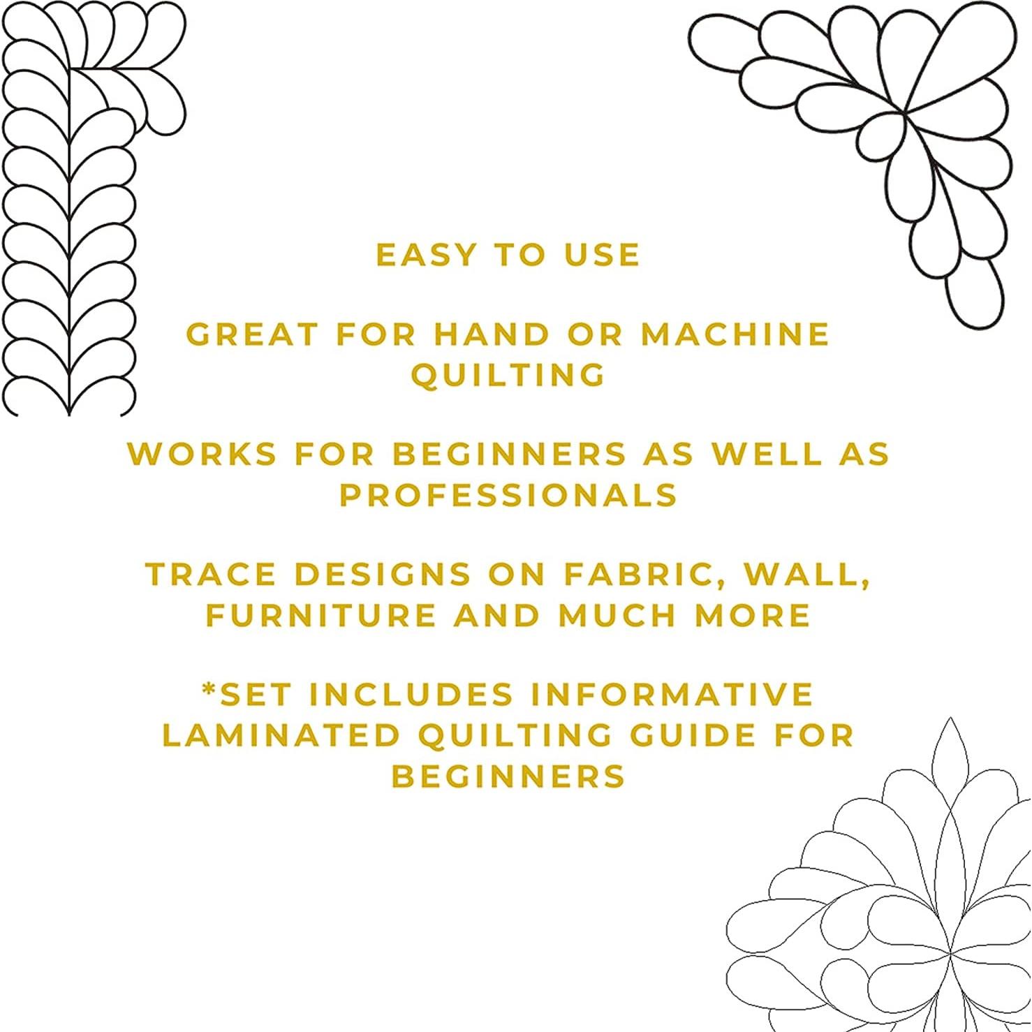 Esténciles de Acolchado Trendzeen - Conjunto de 3 Piezas