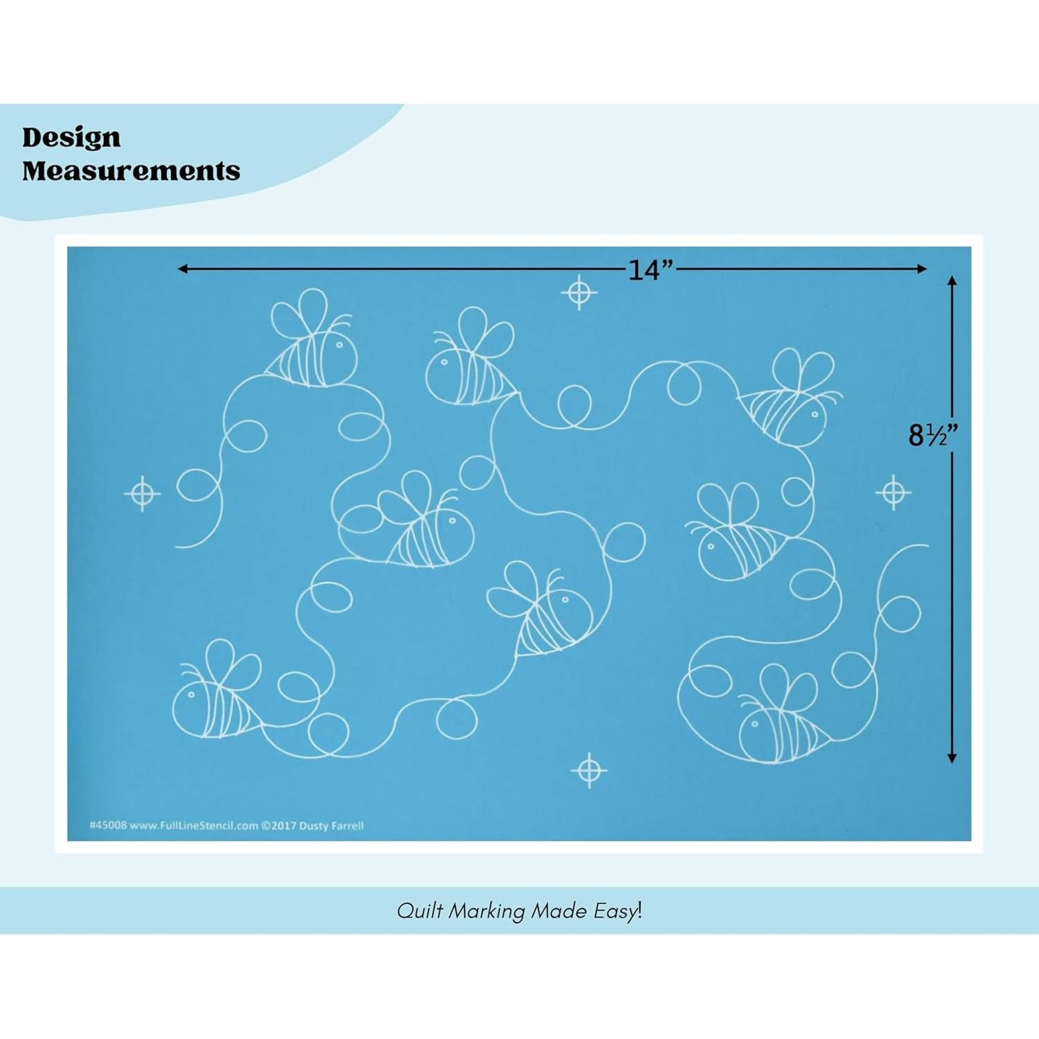 Plantilla de Acolchado Hancy Creations Abejas 21.6x36.8 cm