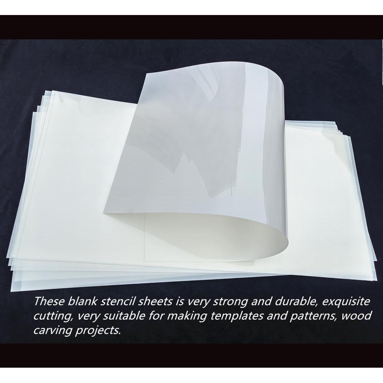 Hoja de Plantilla Mylar Translúcida HOOLOURUM 8 Pzas 30x61cm 10mil