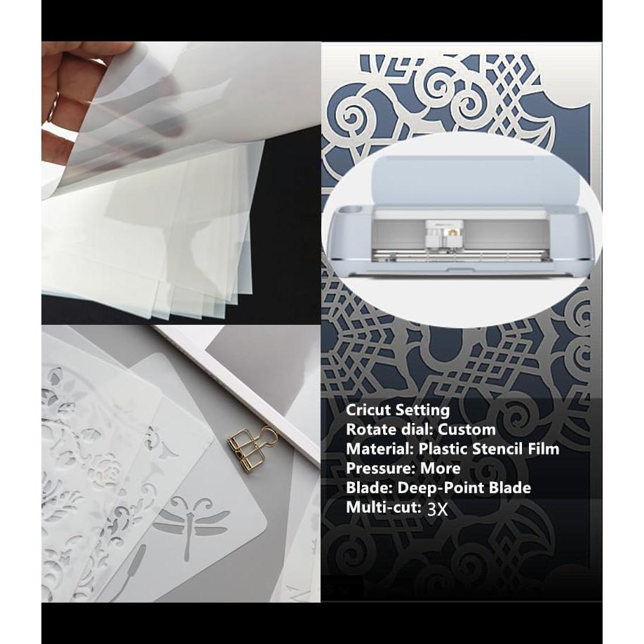 Hoja de Plantilla Mylar Translúcida HOOLOURUM 8 Pzas 30x61cm 10mil