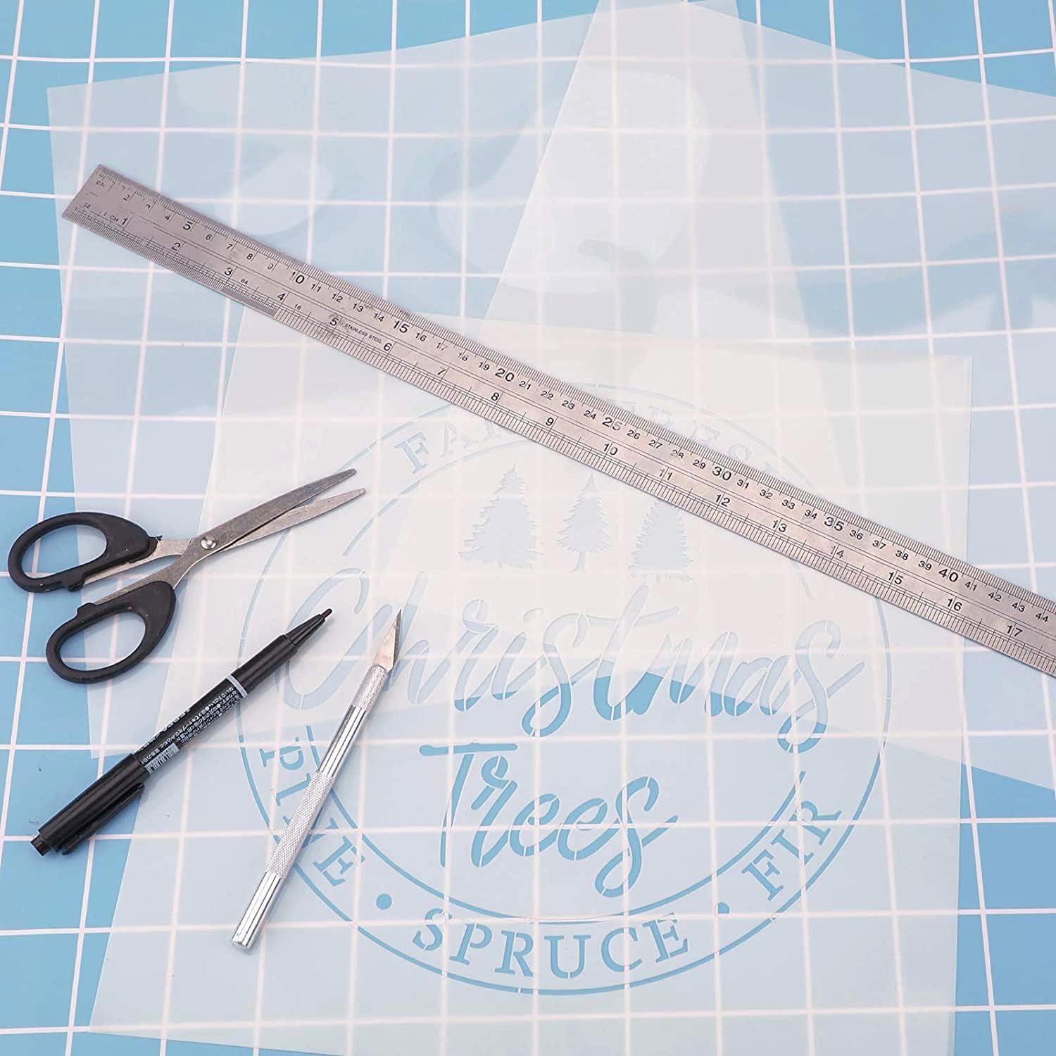 Hojas de Plantilla Mylar Transparente 30.48x30.48cm 24 Pzas