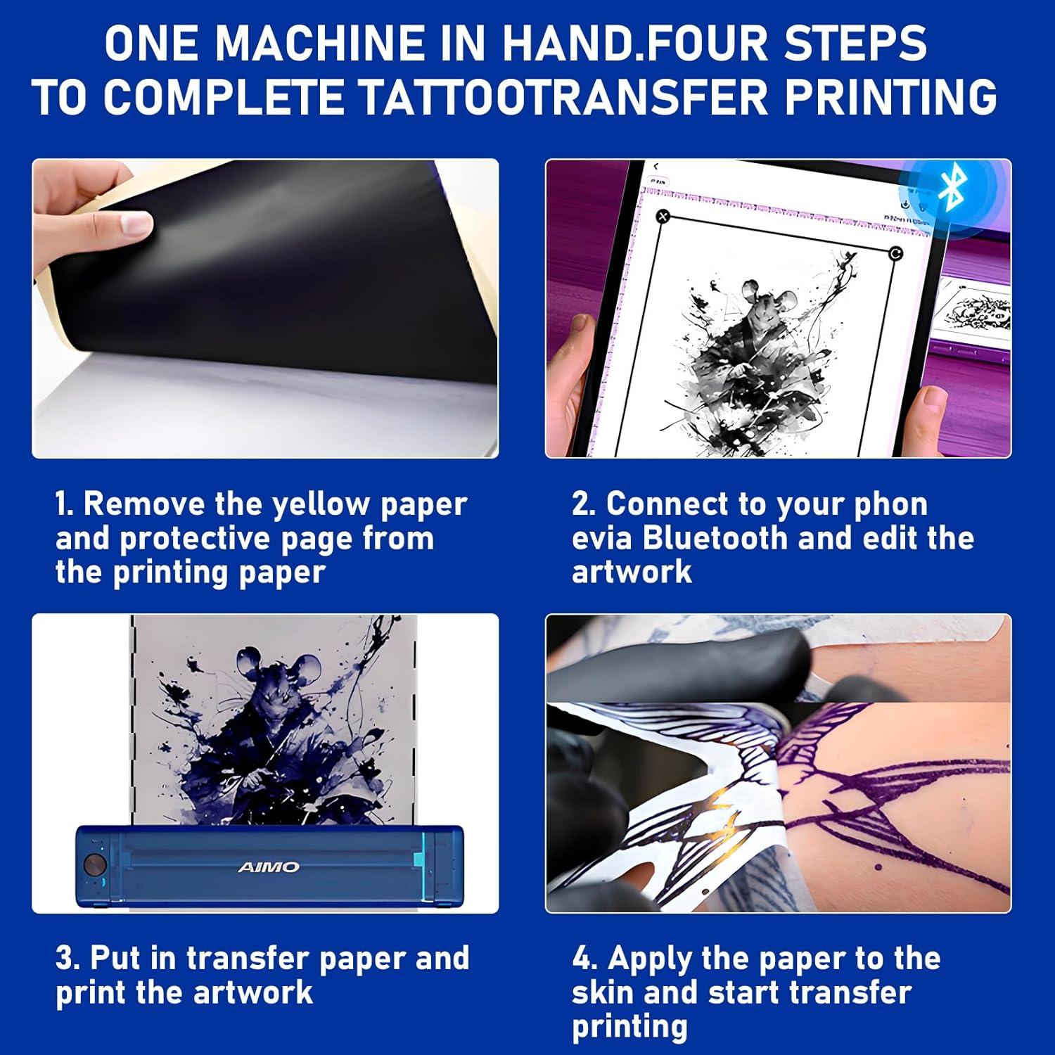 Impresora Inalámbrica de Plantillas de Tatuaje Aimo T08F