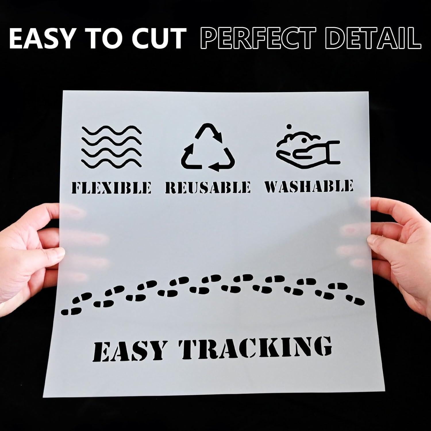 12 Hojas Plantilla Mylar 30.48x30.48cm EGOSKY Reutilizables