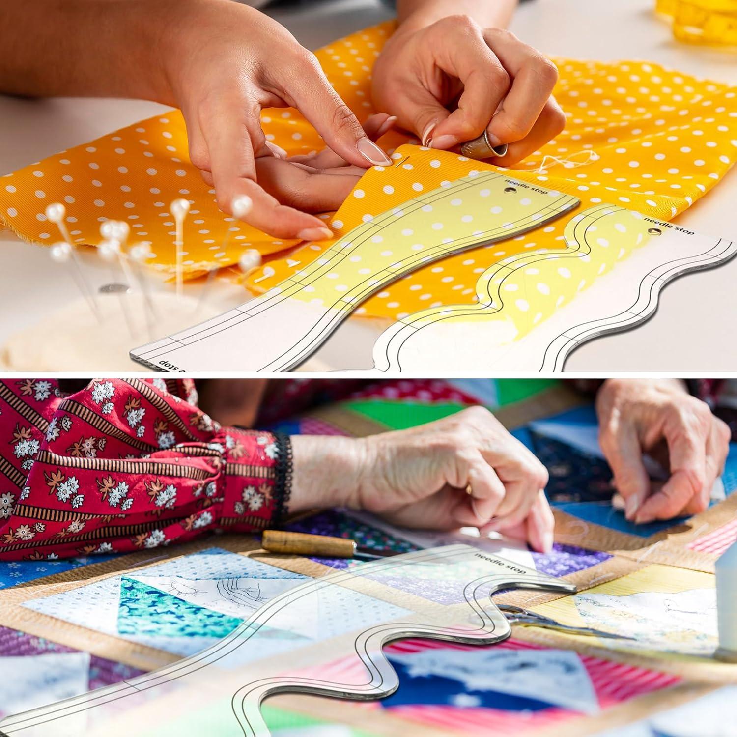 5 Plantillas de Acolchado Acrílico Sinload 26 cm Diseño Ola