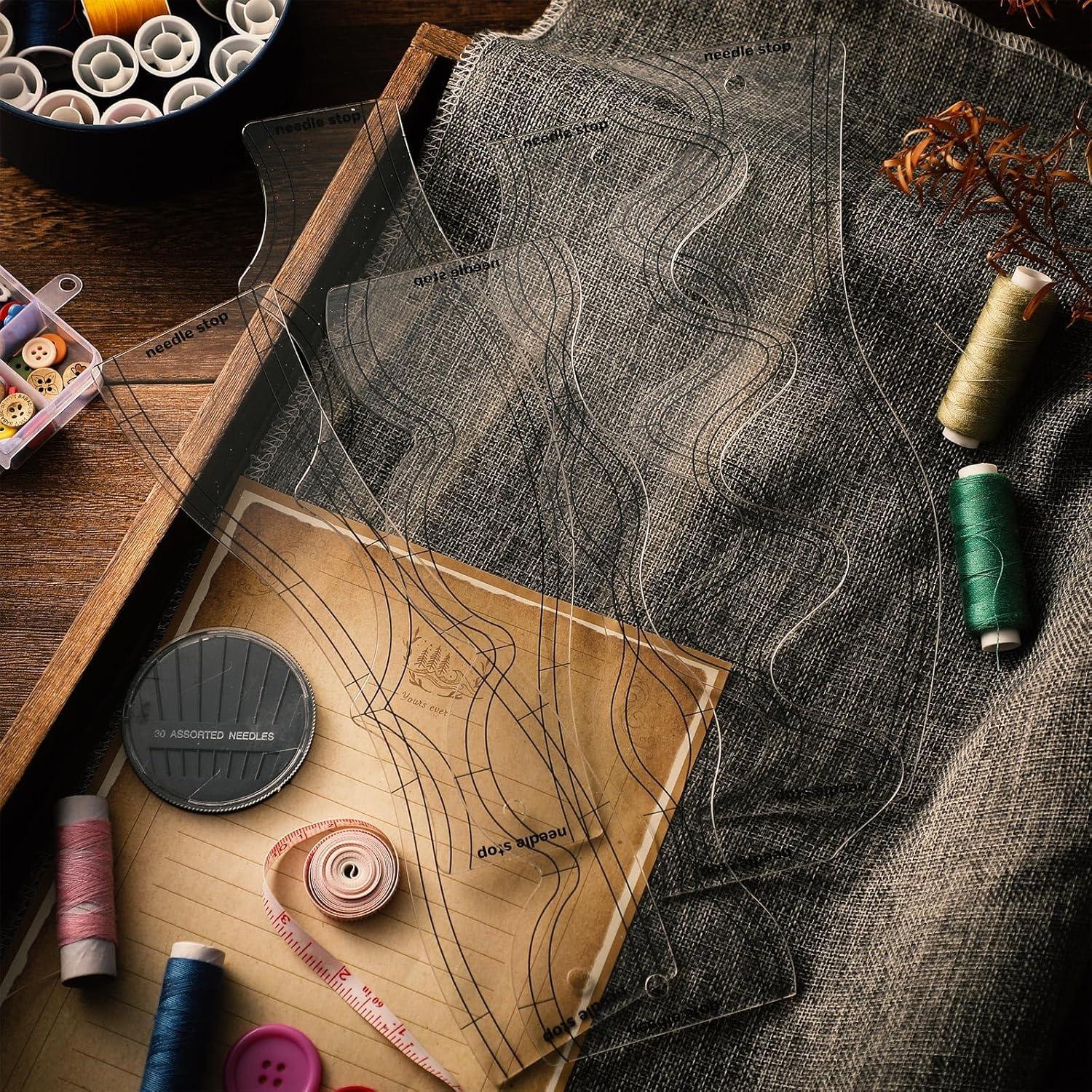 5 Plantillas de Acolchado Acrílico Sinload 26 cm Diseño Ola