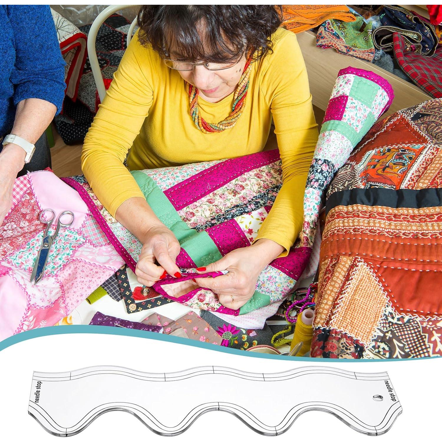 5 Plantillas de Acolchado Acrílico Sinload 26 cm Diseño Ola