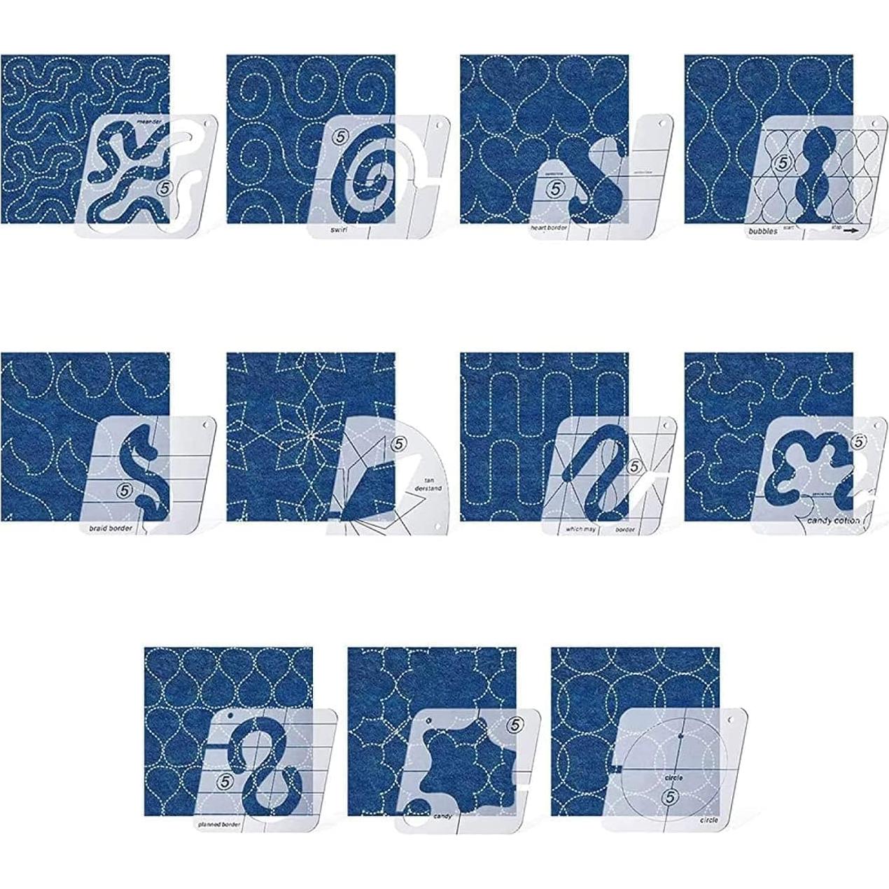 Juego de 16 Piezas para Acolchado Sowiichi - Plantillas y Guantes