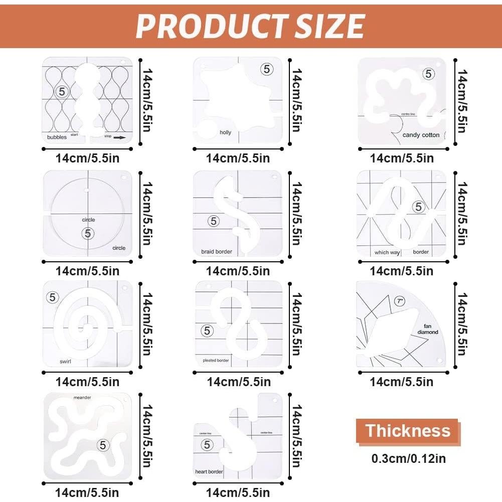 Juego de Plantillas de Acolchado AUMACHEN 14 PCs con Pie Prensatela