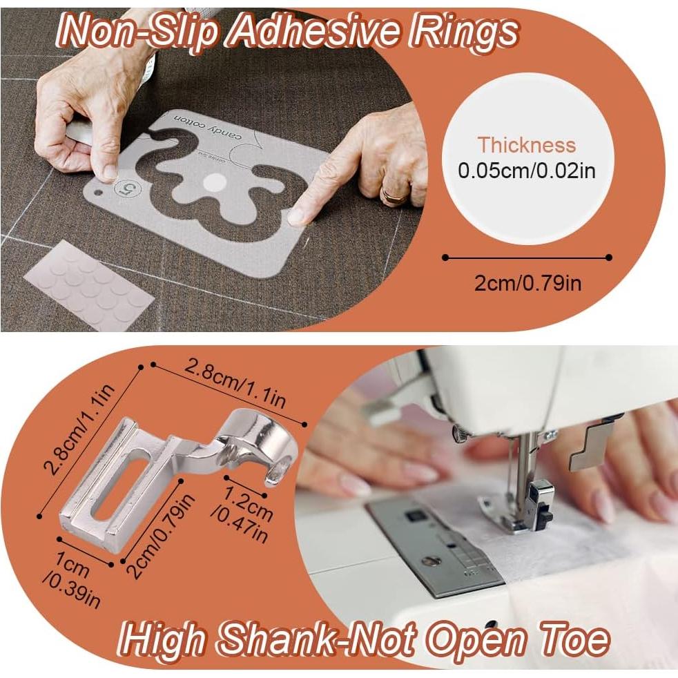 Juego de Plantillas de Acolchado AUMACHEN 14 PCs con Pie Prensatela