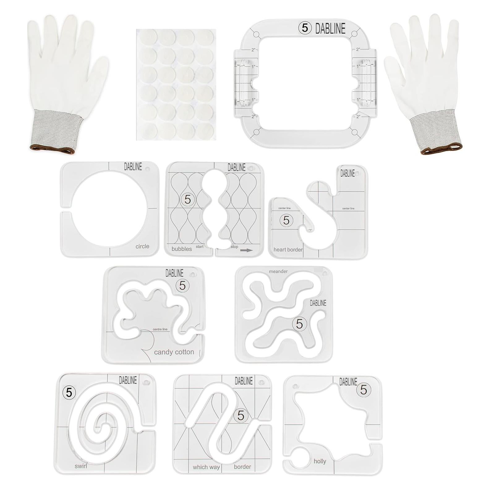 Conjunto de Plantillas de Acolchado Dabline 13 Pcs - Acrílico