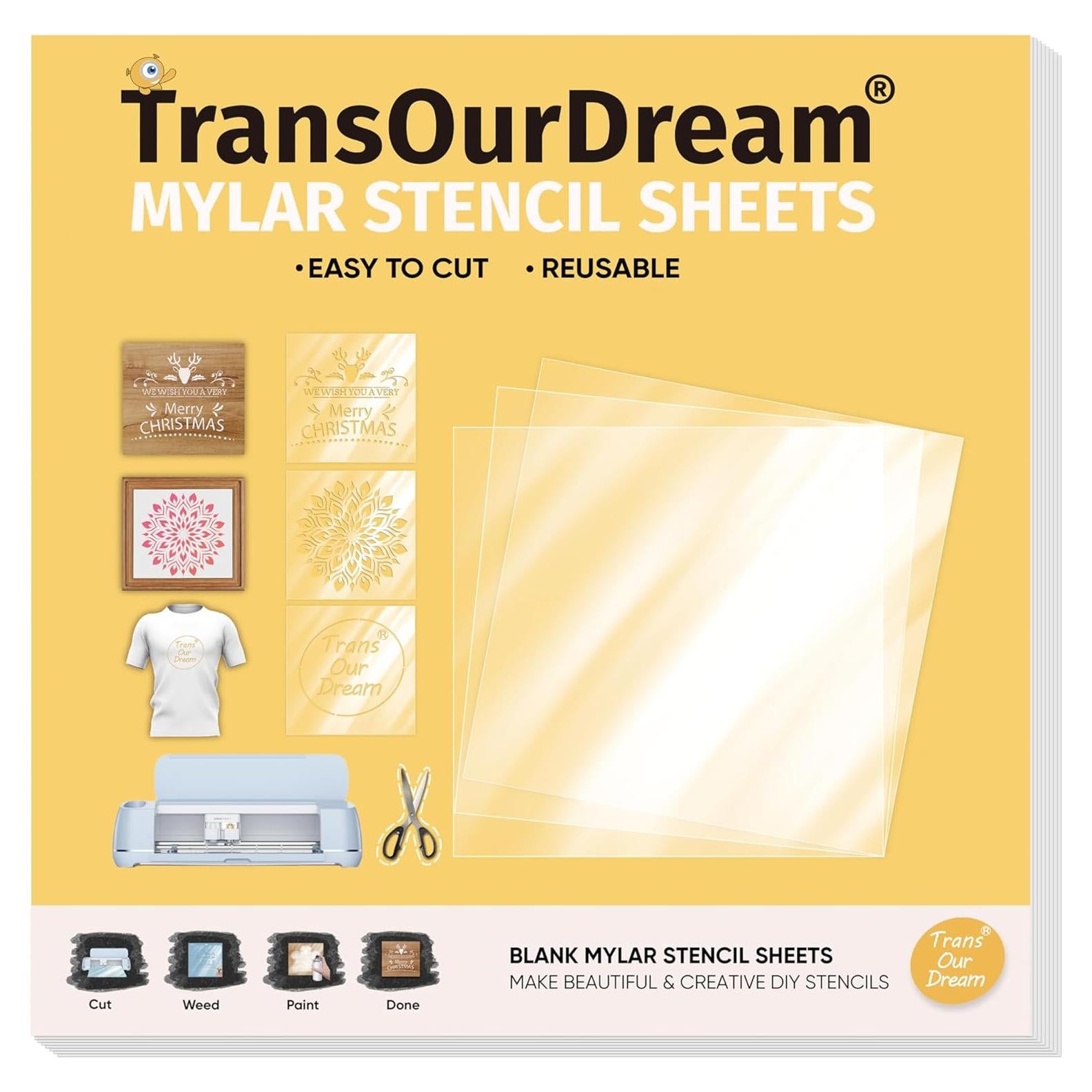 Plantillas de Corte Mylar TransOurDream 30.48x30.48cm - 10 Hojas
