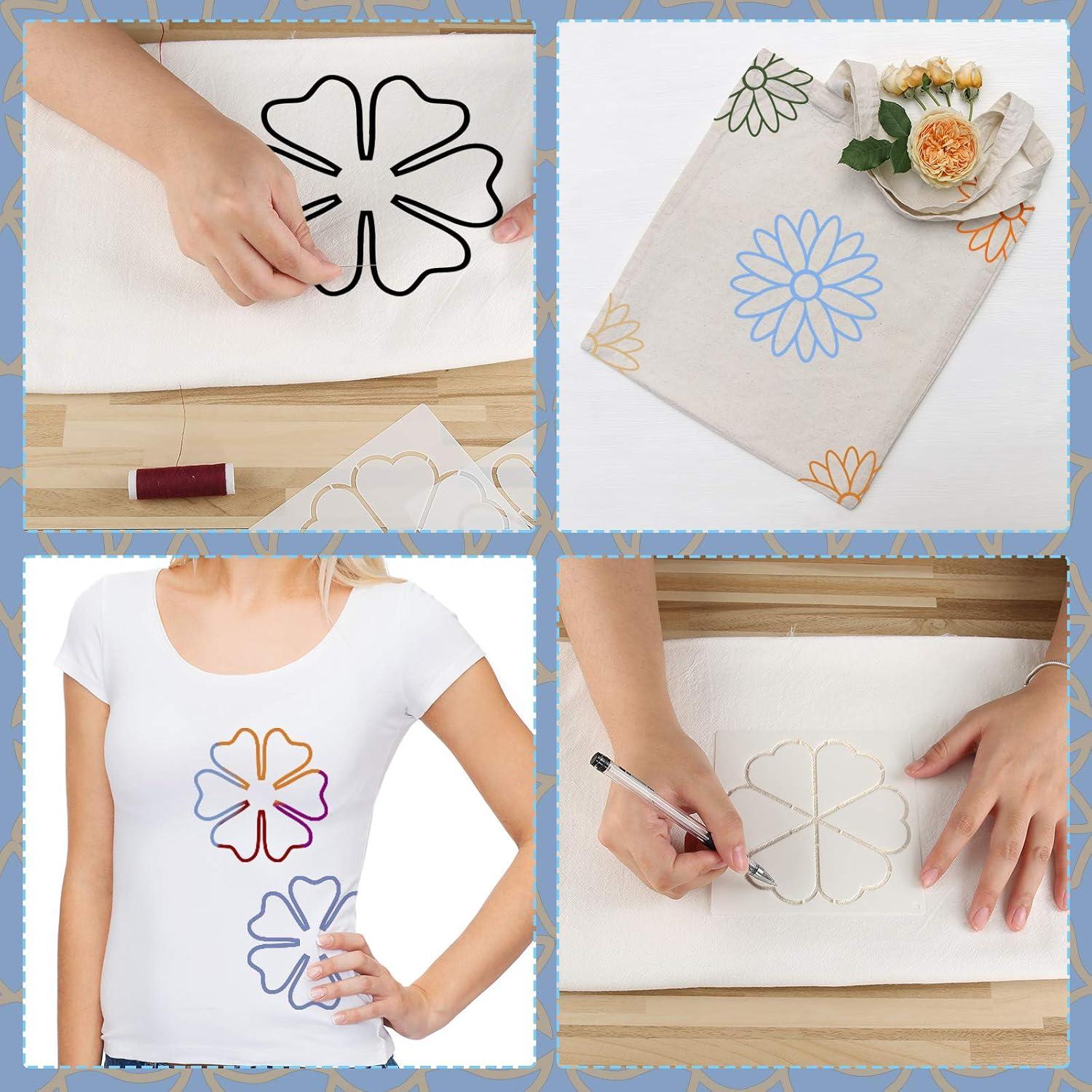 Kit de Plantillas Reutilizables Zonon para Bordado de Flores 9 Piezas