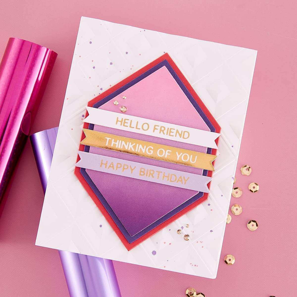 Placa de Foil Caliente Glimmer Hexi-Gem Sentiments Spellbinders
