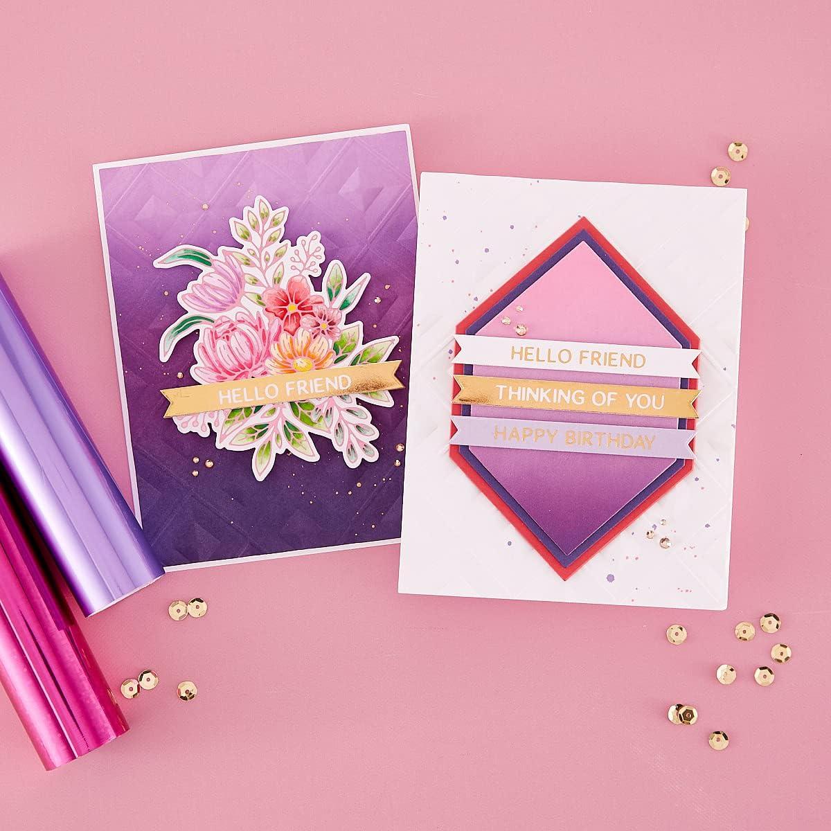 Placa de Foil Caliente Glimmer Hexi-Gem Sentiments Spellbinders