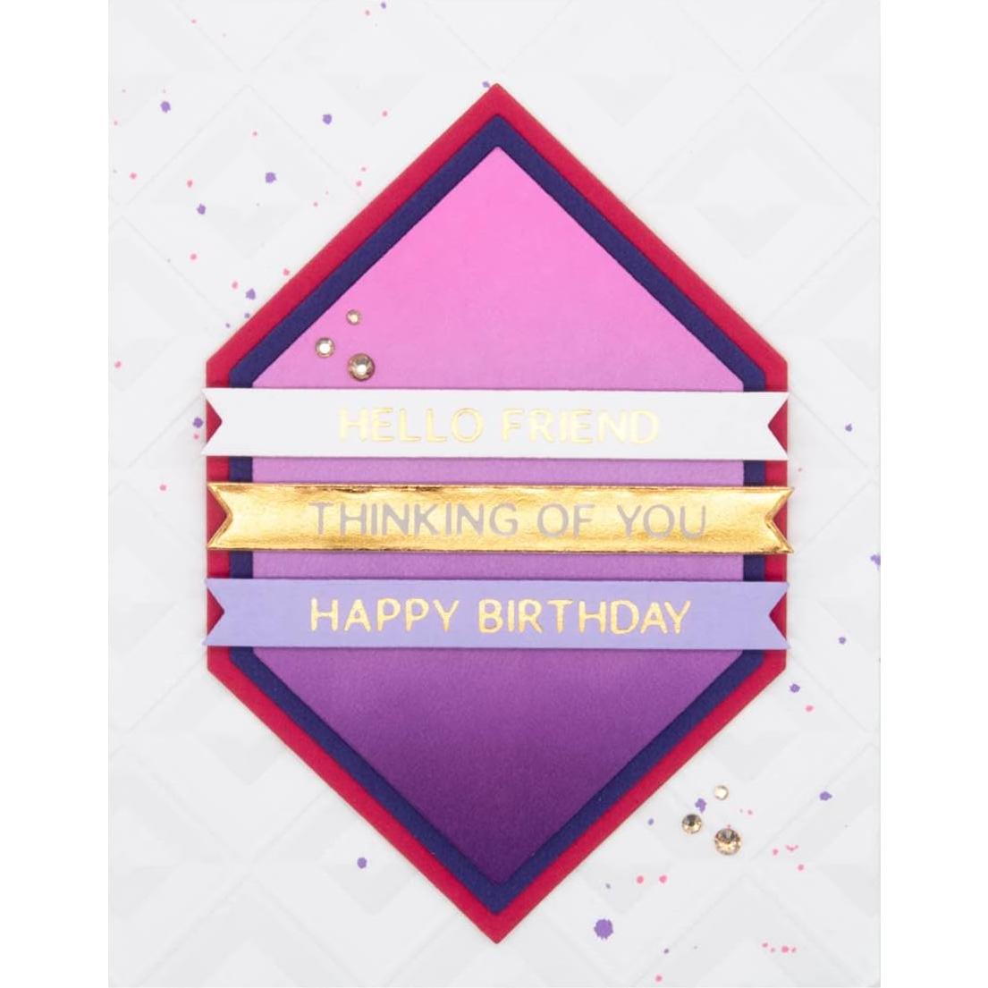 Placa de Foil Caliente Glimmer Hexi-Gem Sentiments Spellbinders