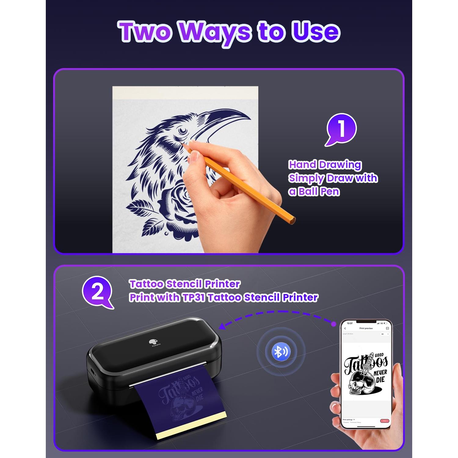 Papel de Transferencia de Tatuaje Memoqueen TP31 100 Hojas 8x13 cm