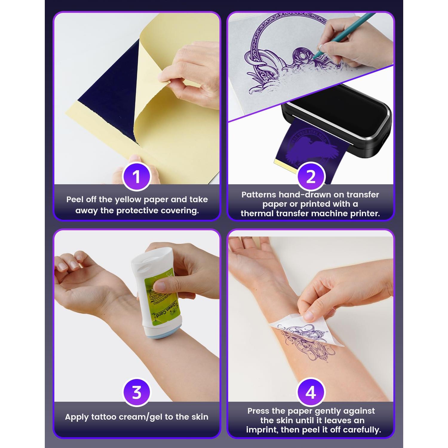 Papel de Transferencia de Tatuaje Memoqueen TP31 100 Hojas 8x13 cm