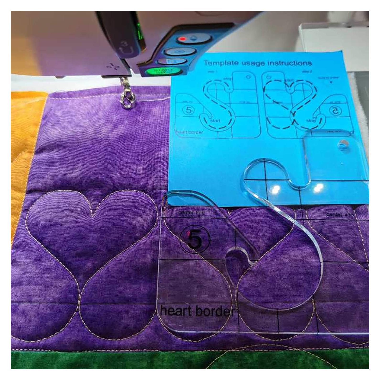 Plantilla de Borde Corazón YICBOR para Acolchado Grip 5