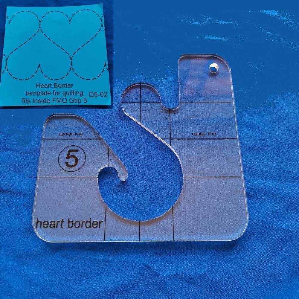 Plantilla de Borde Corazón YICBOR para Acolchado Grip 5
