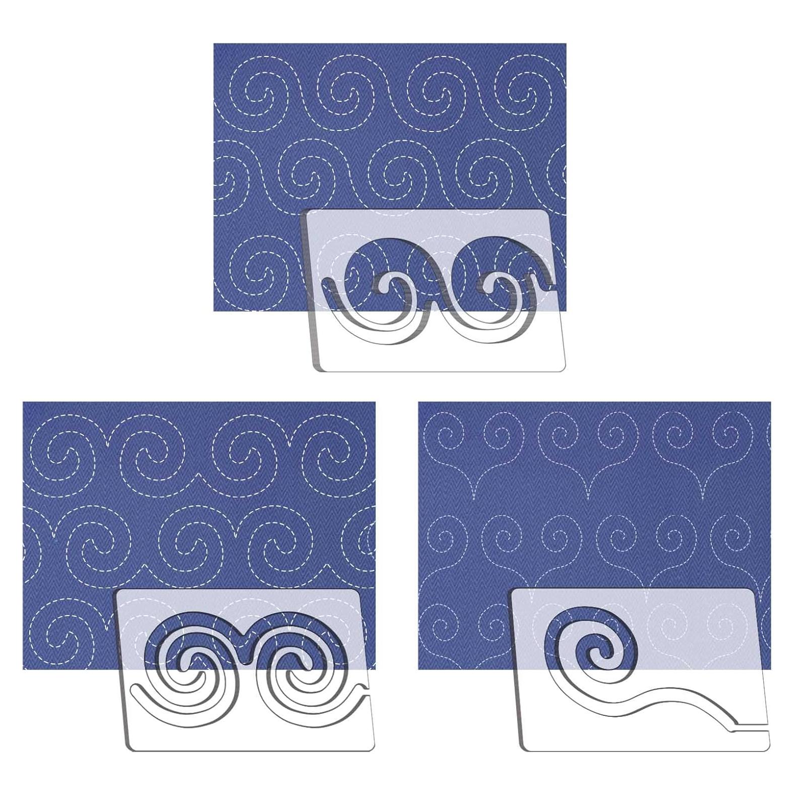 Plantillas de Acolchado Kapyoo 3 Pcs con Agarre Antideslizante