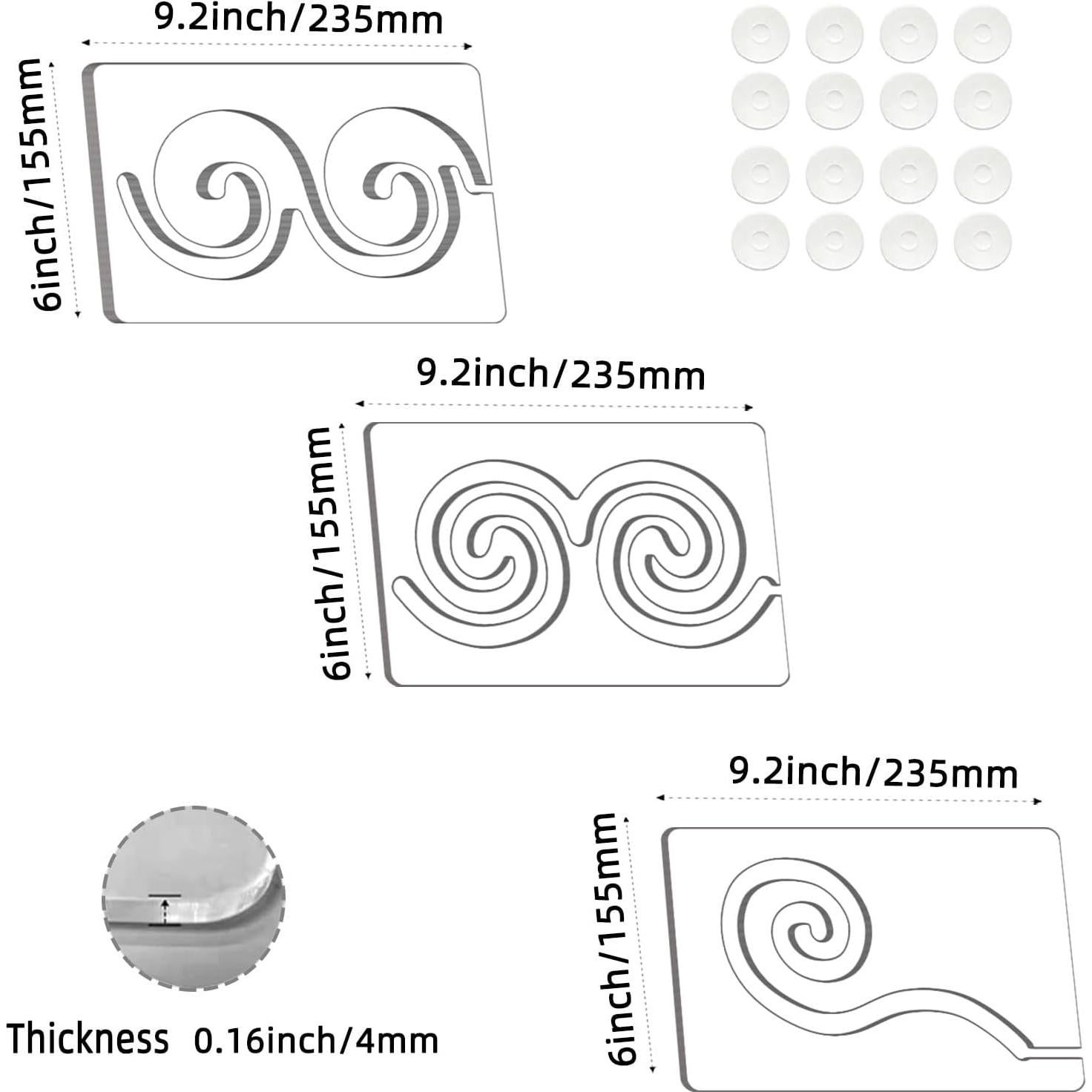 Plantillas de Acolchado Kapyoo 3 Pcs con Agarre Antideslizante