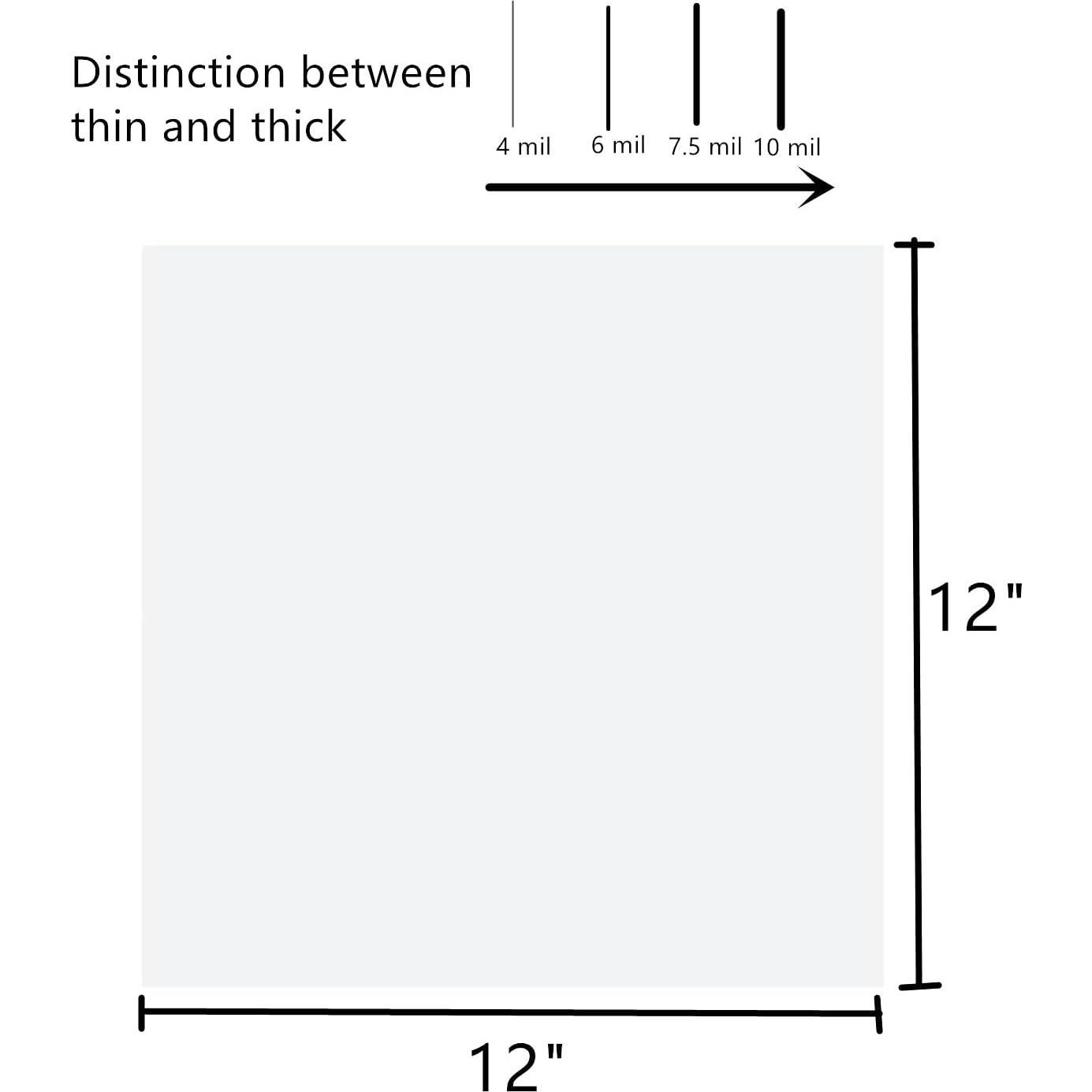 Paquete de 10 Hojas Plantilla Mylar ZHluja 30.48x30.48cm Transparente