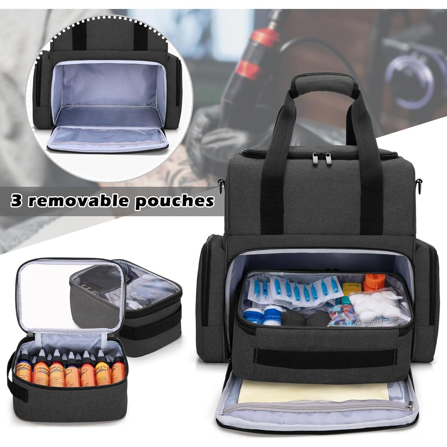 Funda Grande para Tatuajes BAFASO con 3 Bolsillos Removibles