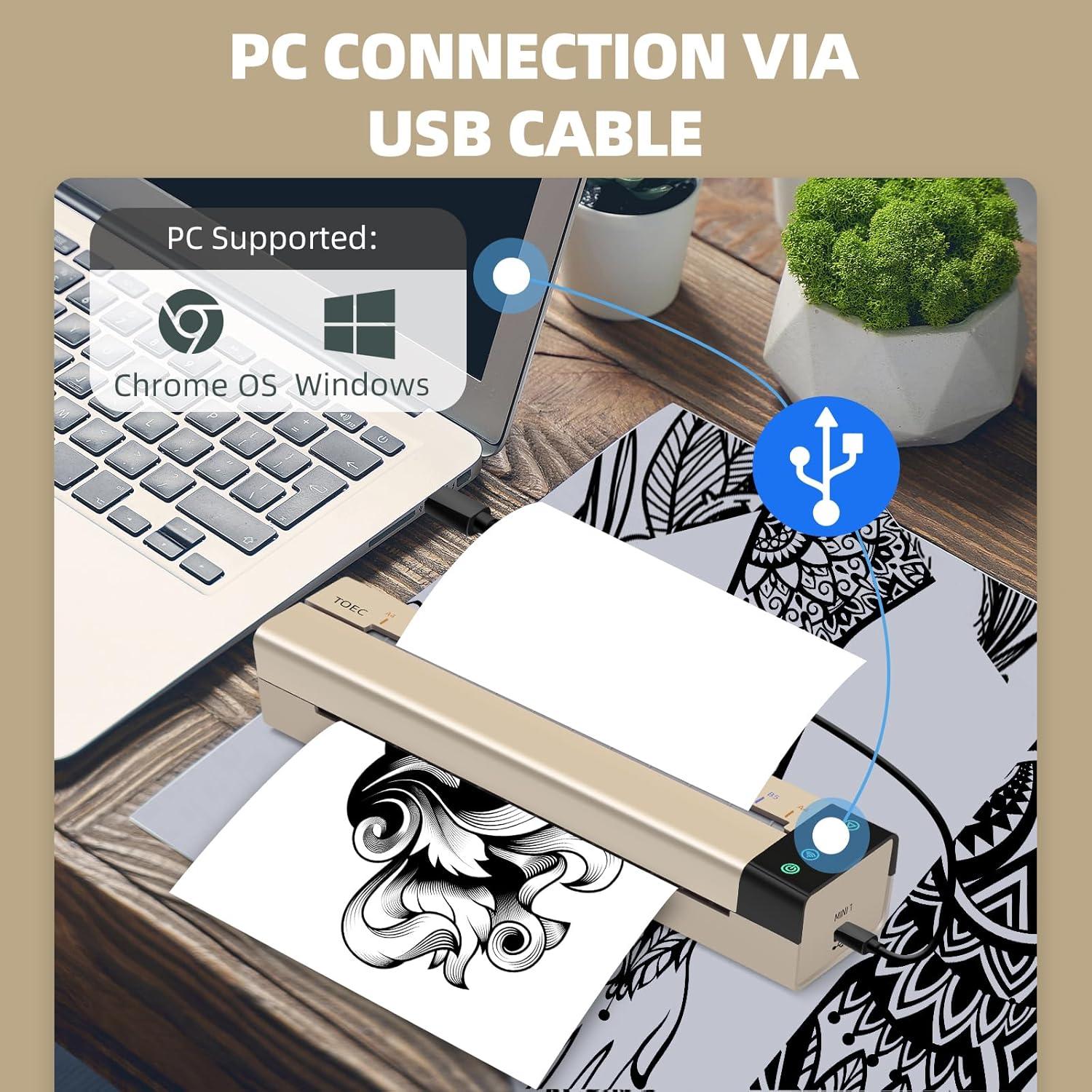 Máquina de Esténcil de Transferencia de Tatuajes ATOMUS, 200 DPI, USB/WiFi