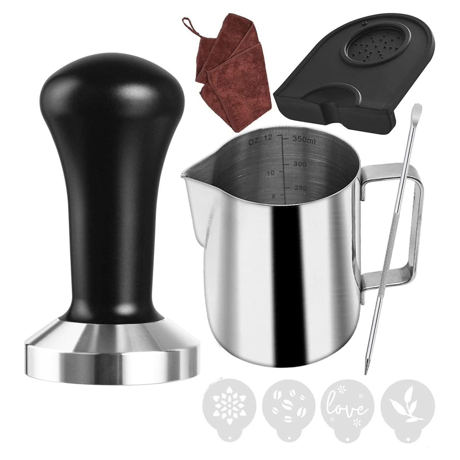 Juego de Prensa de Café Ezebesta 51 mm con Jarra 350 ml y Accesorios