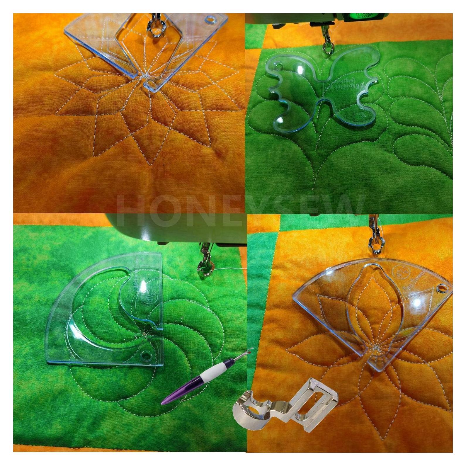 Plantillas de Acolchado HONEYSEW - 4 Diseños para Costura