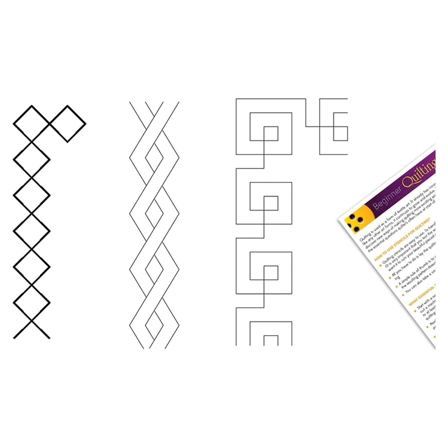 Juego de 3 Plantillas de Acolchado Geométrico - 7.62 cm y 3.81 cm