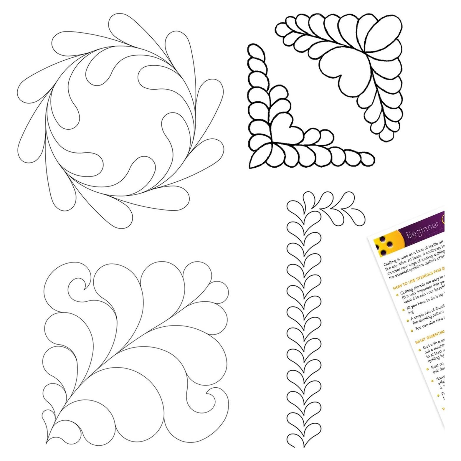 Juego de 4 Plantillas de Acolchado Reutilizables - Bordes y Patrones