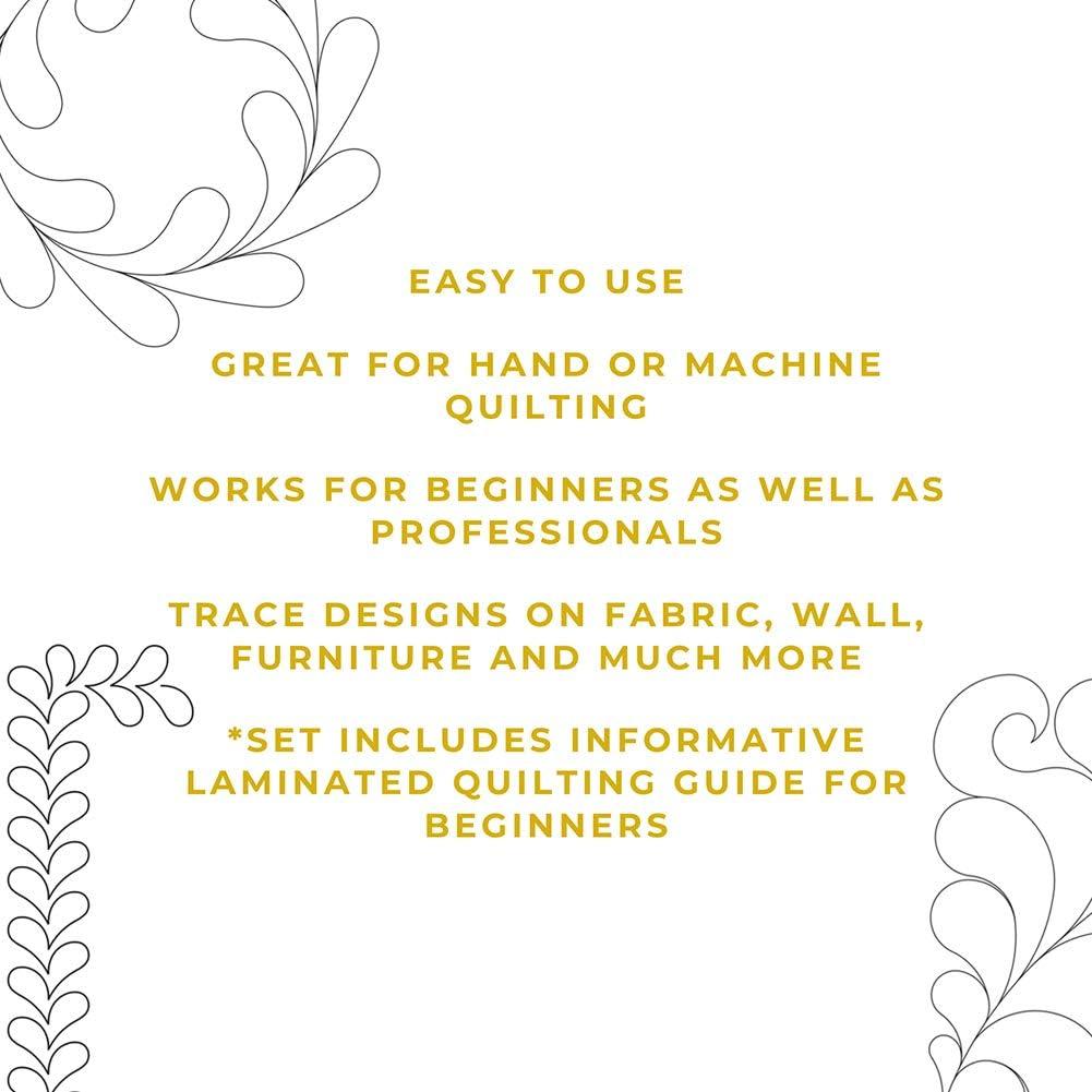 Juego de 4 Plantillas de Acolchado Reutilizables - Bordes y Patrones