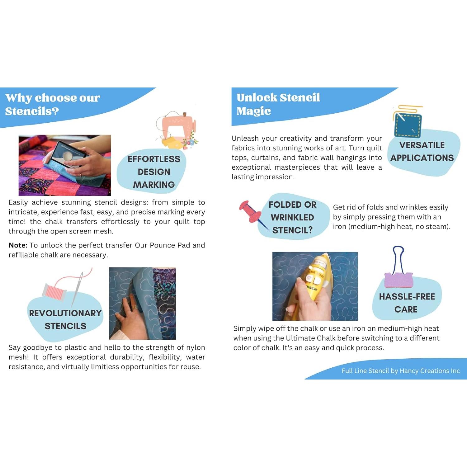 Paquete de Plantillas de Acolchado Hancy Creations 3-Pack