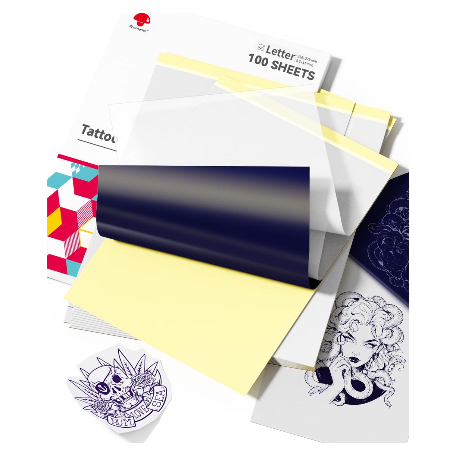 Papel de Transferencia de Tatuaje Phomemo 100 Hojas 216x279mm