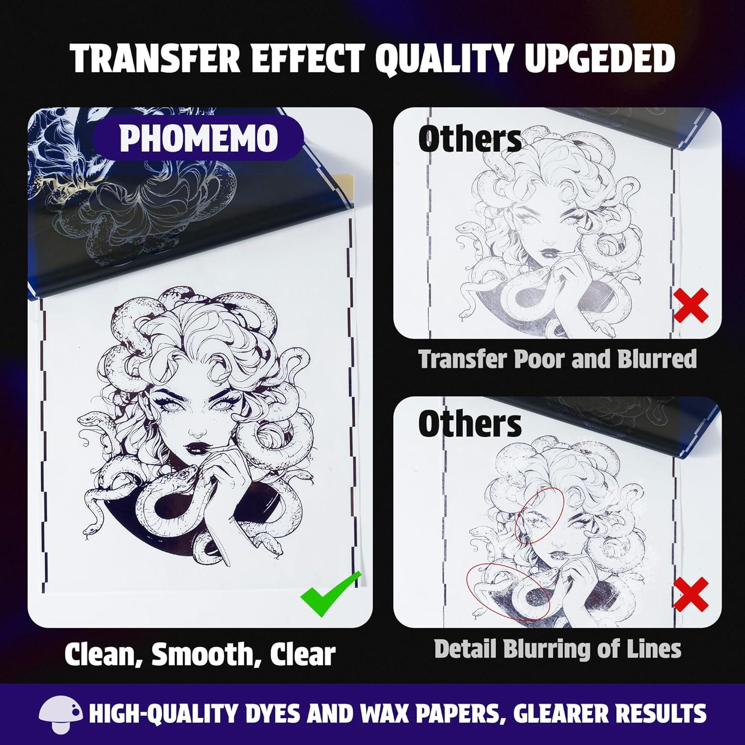 Papel de Transferencia de Tatuaje Phomemo 100 Hojas 216x279mm