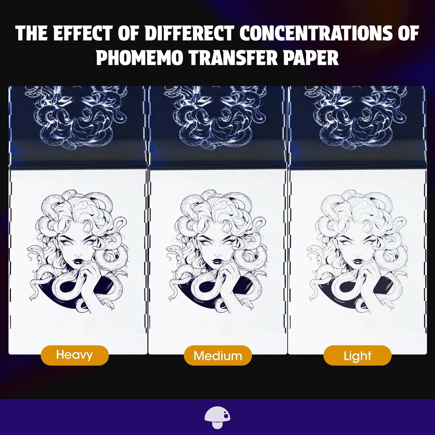 Papel de Transferencia de Tatuaje Phomemo 100 Hojas 216x279mm